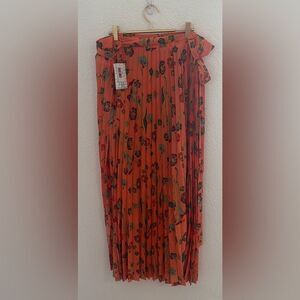 NWT-LuLaRoe-Coral Floral Maxi Deanne Skirt- 2XL